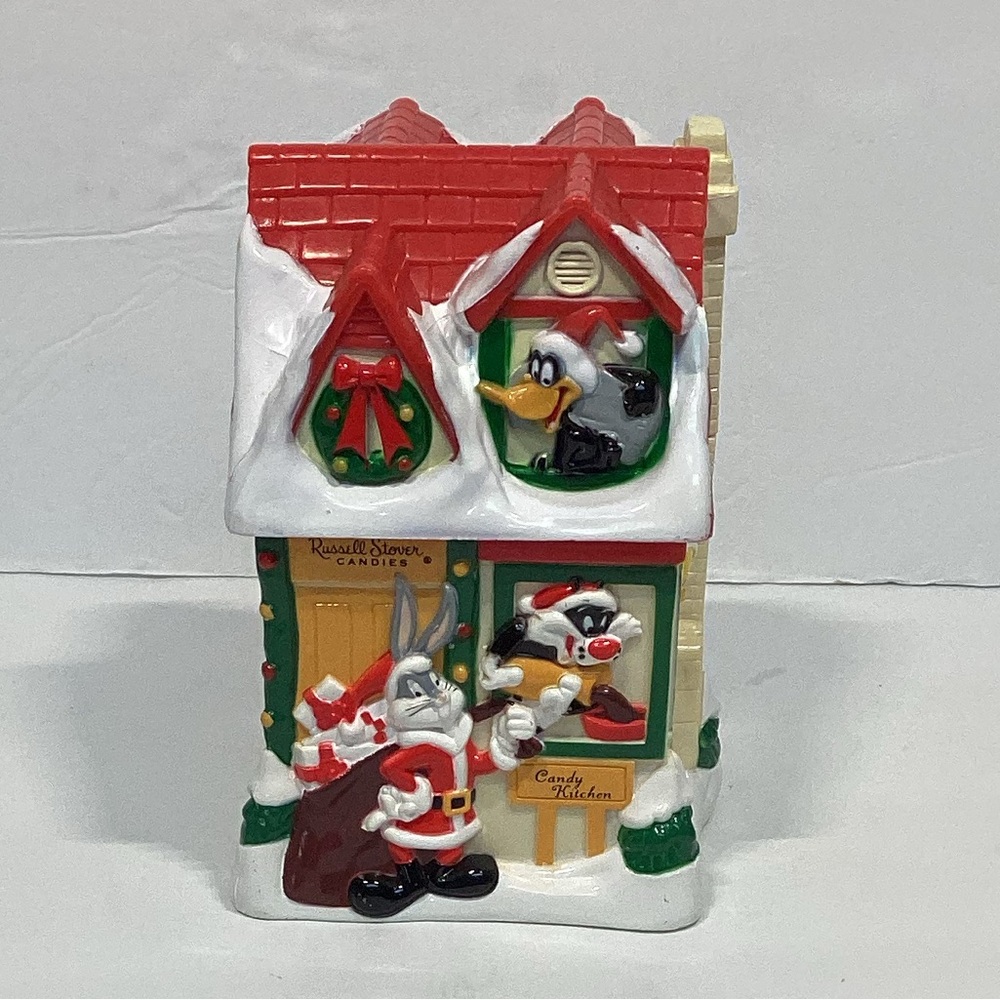 Vtg 1997 Looney Tunes Warner Brothers 
Christmas Candy House Piggy Bank